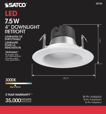 7.5WLED/RDL/4"BFL/12V 90CRI 3K - S9729