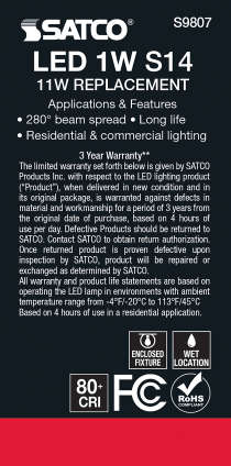 1WS14/LED/CL/27K/120V/ND - S9807
