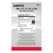 4.5G25/SW/LED/E26/27K/120V - S9827
