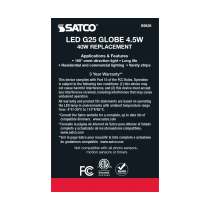 4.5G25/SLV/LED/E26/27K/120V - S9828