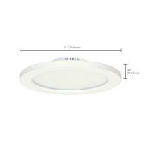 12W/LED/7"FLUSH/3K/WH/SL - S9882