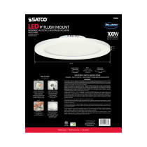 16W/LED/9"FLUSH/3K/WH/SL - S9886