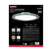 16W/LED/9"FLUSH/3K/PN/SL - S9888