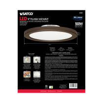 16W/LED/9"FLUSH/3K/BRZ/SL - S9889