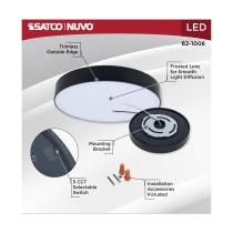 11W 7" 5CCT 120V BLK FIXTURE - 62-1006