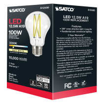 12.5A19/CL/LED/E26/930/120V - S12430