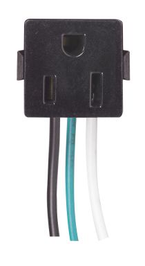 3 WIRE BLACK SNAPIN RECEPT - 80-2351