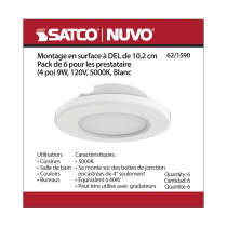 6PK 4"LED SURFACE MOUNT WHITE - 62-1590