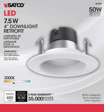 7.5WLED/RDL/4"BFL/12V 90CRI 3K - S9729