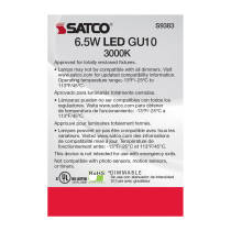 6.5MR16/LED/40'/30K/120V/GU10 - S9383