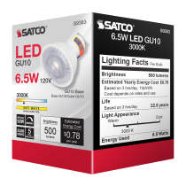 6.5MR16/LED/40'/30K/120V/GU10 - S9383