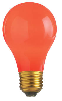 25W A19 CERAMIC RED 130V. - S6090