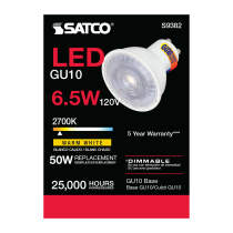 6.5MR16/LED/40'/27K/120V/GU10 - S9382