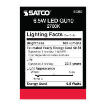 6.5MR16/LED/40'/27K/120V/GU10 - S9382