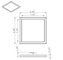 BLINK 13W LED 9" SQ BLACK - 62-1725