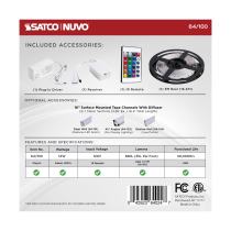 TAPE/RGB/IP20/PLUG/16' - 64-100
