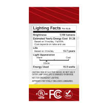 10.5A19/CL/LED/E26/935/120V - S12469