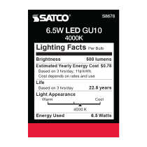 6.5MR16/LED/25'/40K/120V/GU10 - S8678