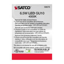 6.5MR16/LED/25'/40K/120V/GU10 - S8678