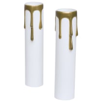 2-4" WHITE/GOLD DRIP CANDLE CO - S70-372