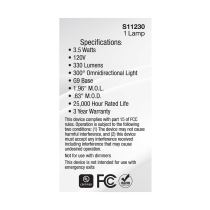 3.5W/LED/G9/830/CL/120V/ND - S11230